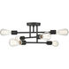 Decco 6 Light 16.5 inch Matte Black Indoor Semi-Flush Ceiling Light